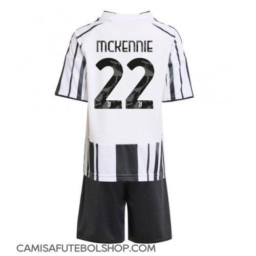 Camisa de time de futebol Juventus Weston McKennie #22 Replicas 1º Equipamento Infantil 2025-26 Manga Curta (+ Calças curtas)